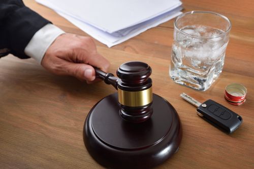 Concept of judge passing sentence for drunk driving
