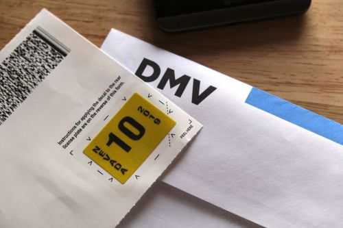 New License Plate Sticker Tag in mail